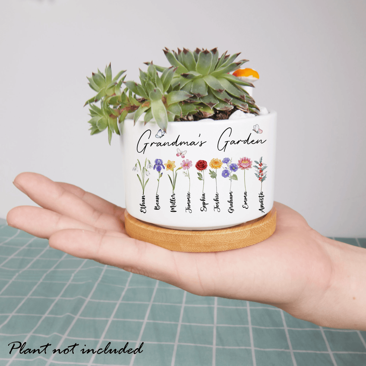 Personalized Grandma's Garden Plant Pot, Mom's Garden, Birth Month Flower Family Personalized Plant Pot Mothers Day Gift