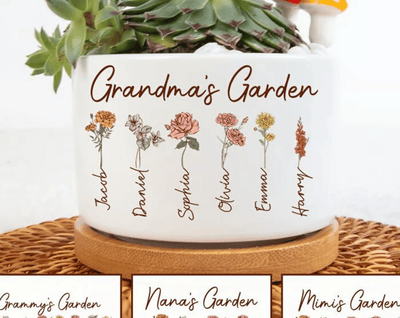 Grandma's Garden Plant Pot, Mimi's Garden Grandkids Flower Pot, Mimi Gardening Gifts, Grandma Gardening Gifts, Mini Garden Decor Plant Pot
