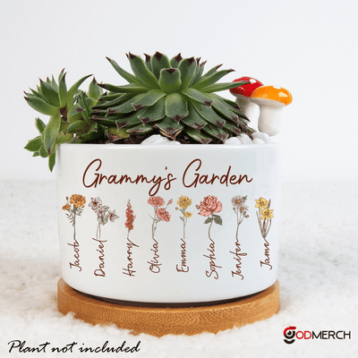 Grandma's Garden Plant Pot, Mimi's Garden Grandkids Flower Pot, Mimi Gardening Gifts, Grandma Gardening Gifts, Mini Garden Decor Plant Pot