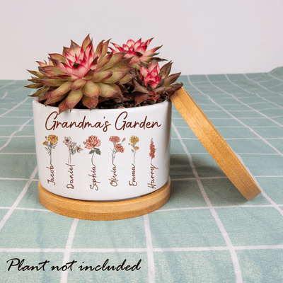 Grandma's Garden Plant Pot, Mimi's Garden Grandkids Flower Pot, Mimi Gardening Gifts, Grandma Gardening Gifts, Mini Garden Decor Plant Pot