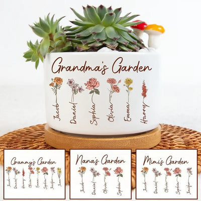 Grandma's Garden Plant Pot, Mimi's Garden Grandkids Flower Pot, Mimi Gardening Gifts, Grandma Gardening Gifts, Mini Garden Decor Plant Pot