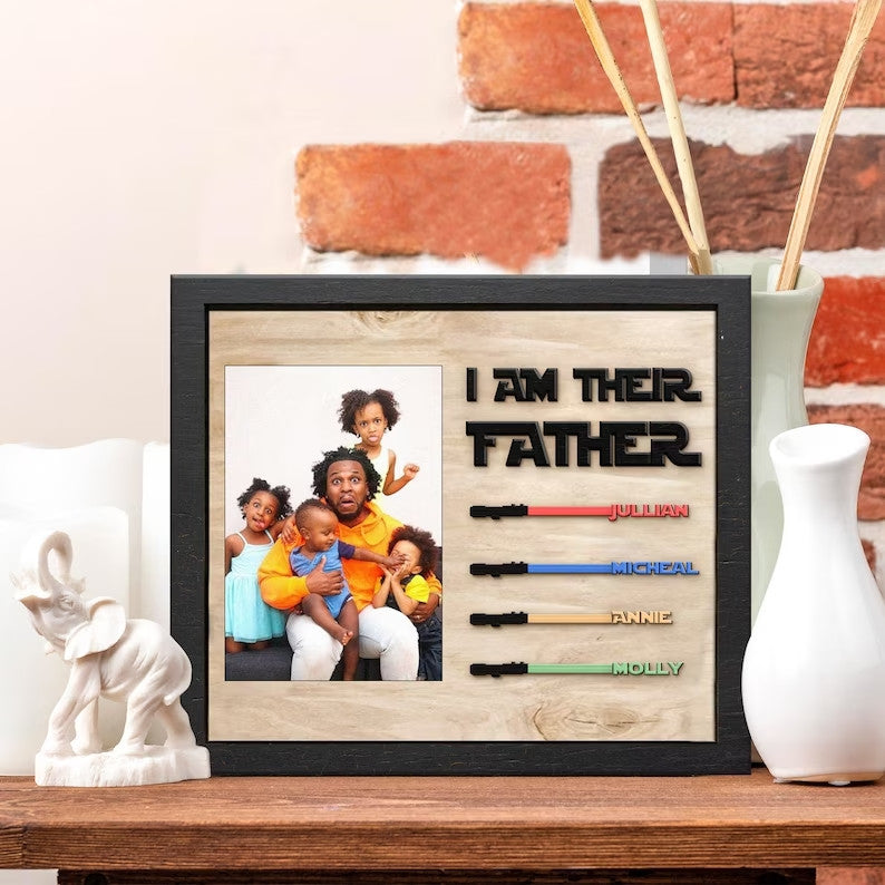 Happy Father's Day I Am Their Father Wooden Sign With Photo