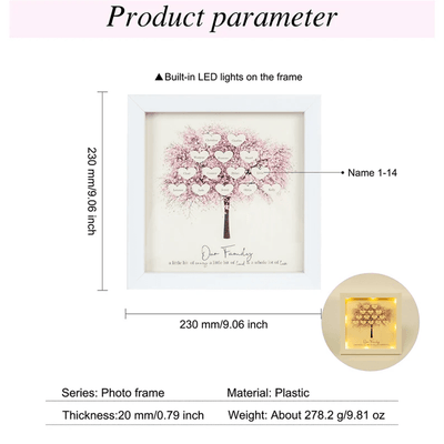 Happy Family Day Custom 3-14 Names Family Tree Frame
