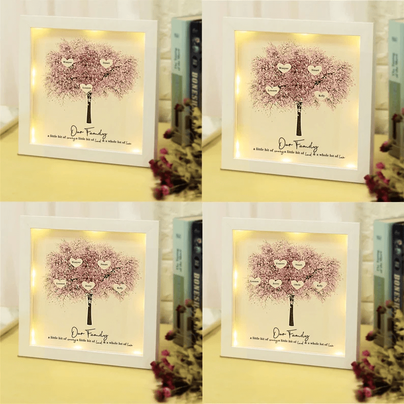Happy Family Day Custom 3-14 Names Family Tree Frame
