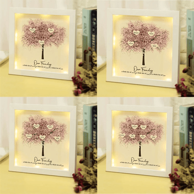 Happy Family Day Custom 3-14 Names Family Tree Frame