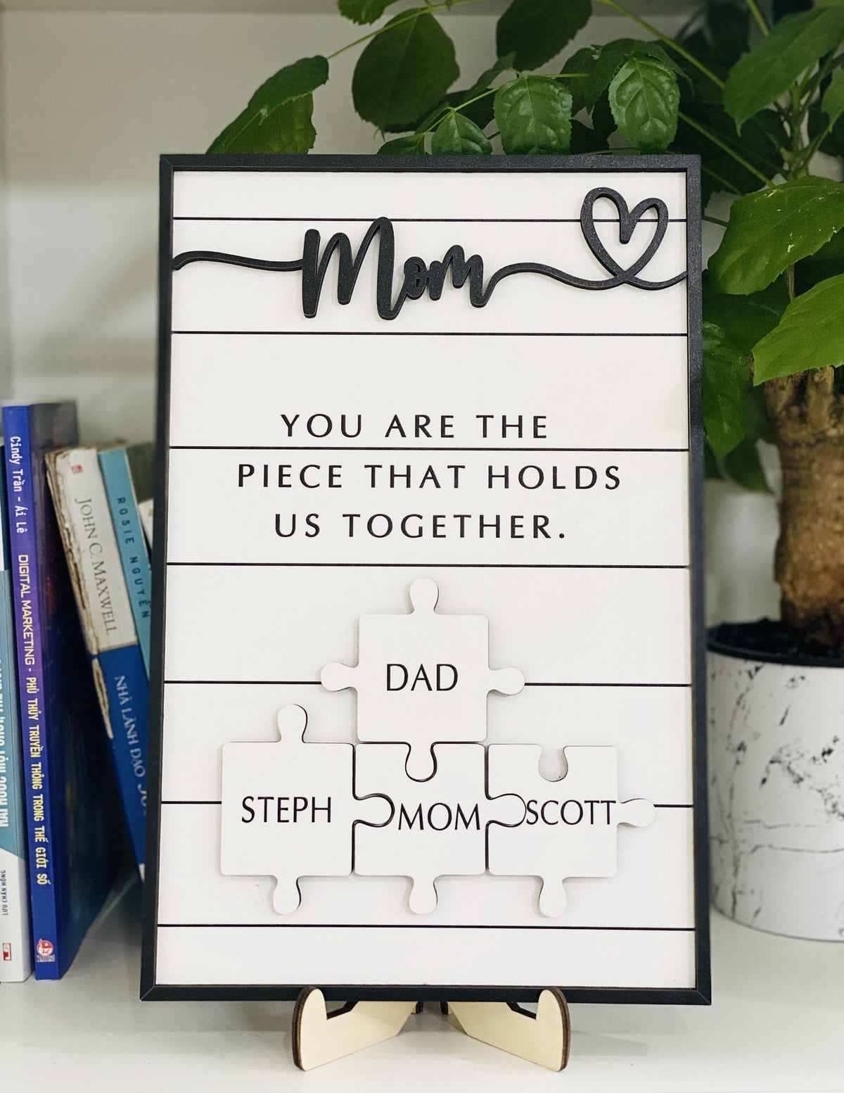 Mother's Day Puzzle Sign | Personalized Custom Gift | You Are The Piece That Holds Us Together