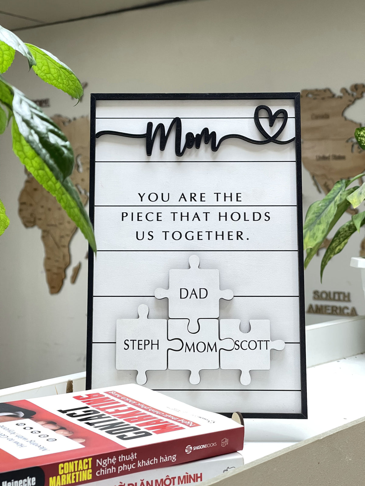 Mother's Day Puzzle Sign | Personalized Custom Gift | You Are The Piece That Holds Us Together