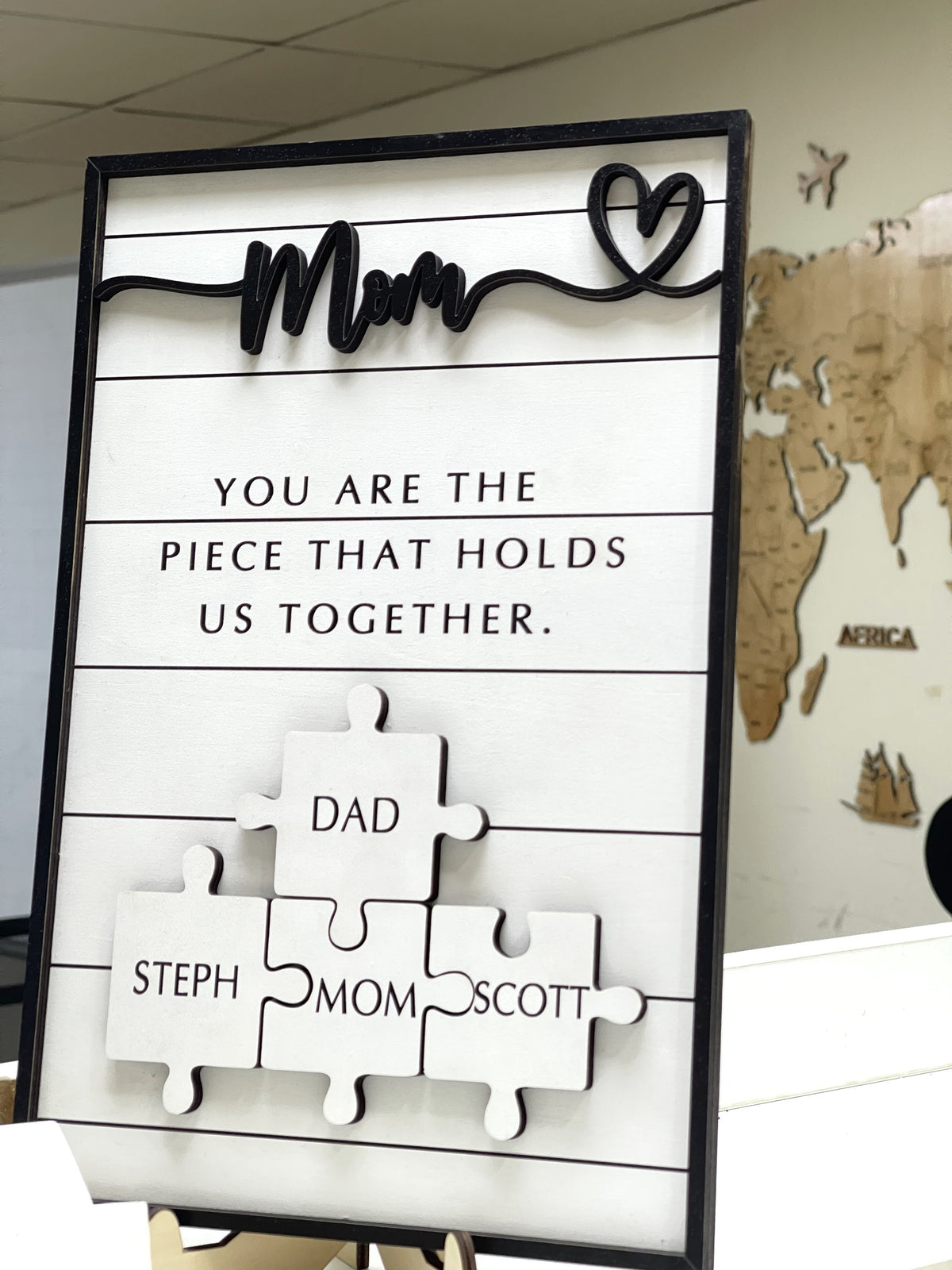 Mother's Day Puzzle Sign | Personalized Custom Gift | You Are The Piece That Holds Us Together