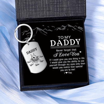 Fist Bump Keychain with 1-5 Names- Daddys Dream Team-Custom Keychain with Kids Names-Keychain for Dad-Father's Day Gifts