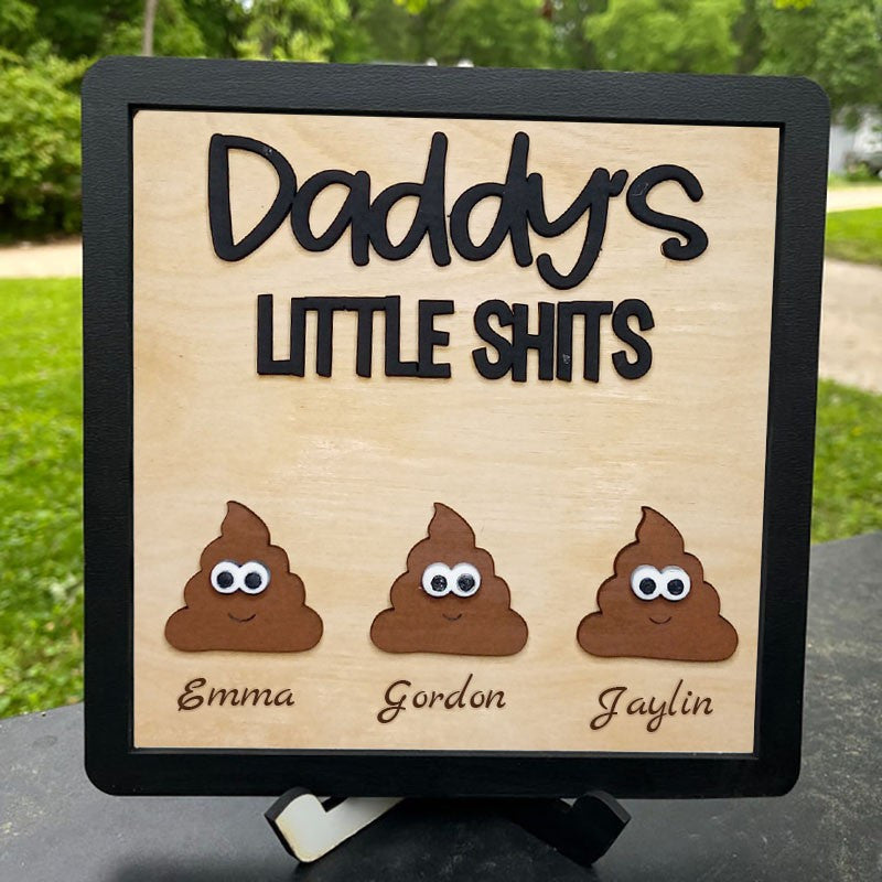 Customized Dad and Kids Funny Quote Custom Wood Sign Gift Ideas