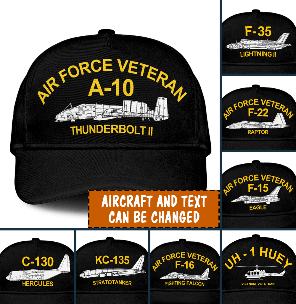 Custom Embroidered Us Military Aircraft Classic Baseball Caps