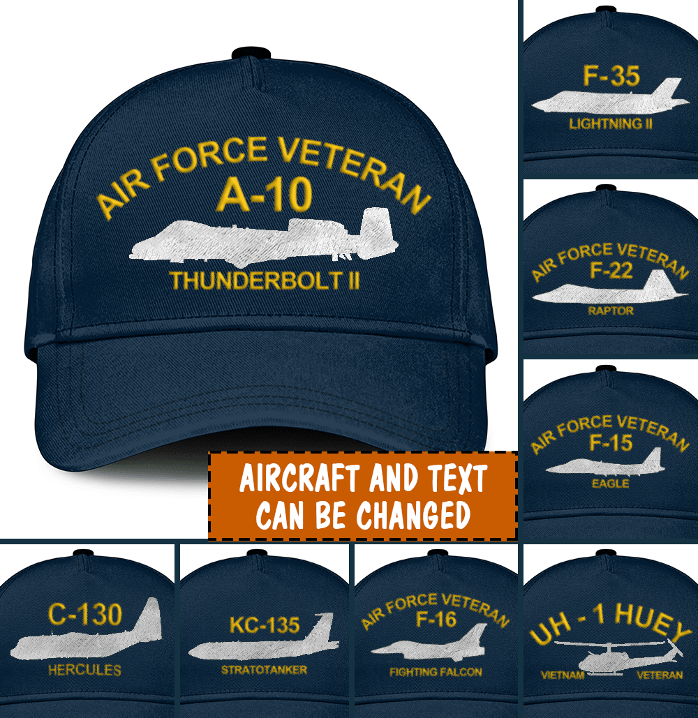 Custom Embroidered Us Military Aircraft Classic Baseball Caps