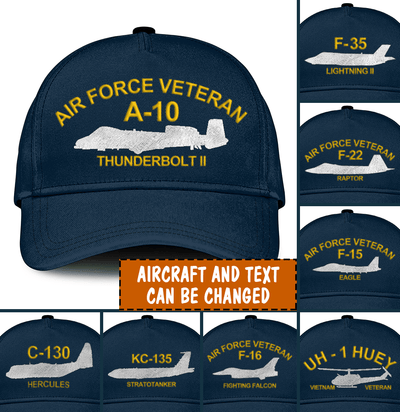 Custom Embroidered Us Military Aircraft Classic Baseball Caps