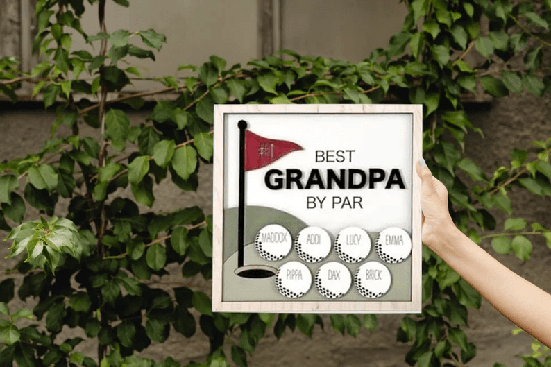 Customizable Golf Father's Day Best Dad, Grandpa, Coach Ect. Laser Cut File | Father's Day | Hole in One | Best Dad By Par