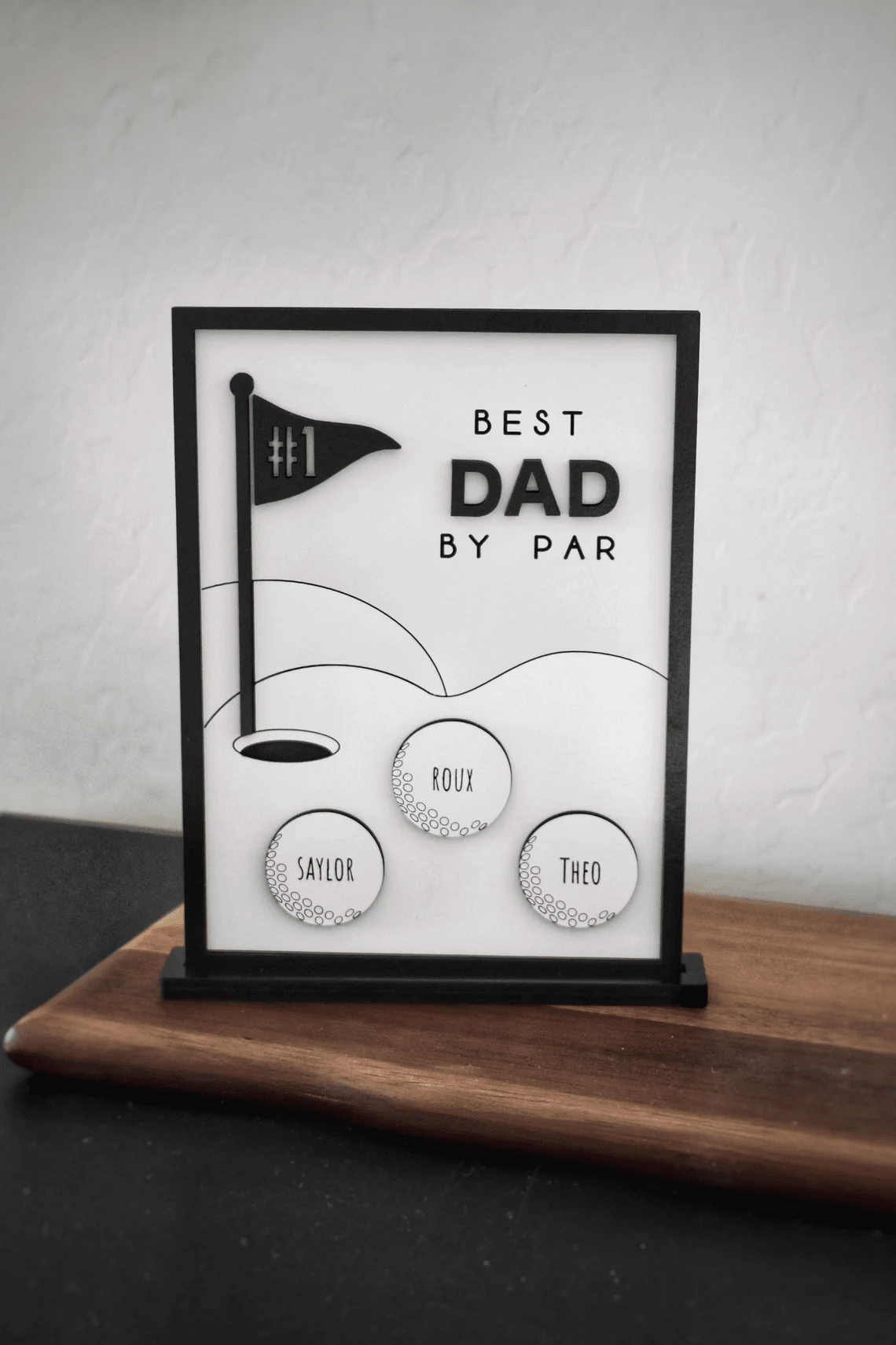 1 Dad Best Dad By Par Golf Custom Wood Sign Father's Day Gift