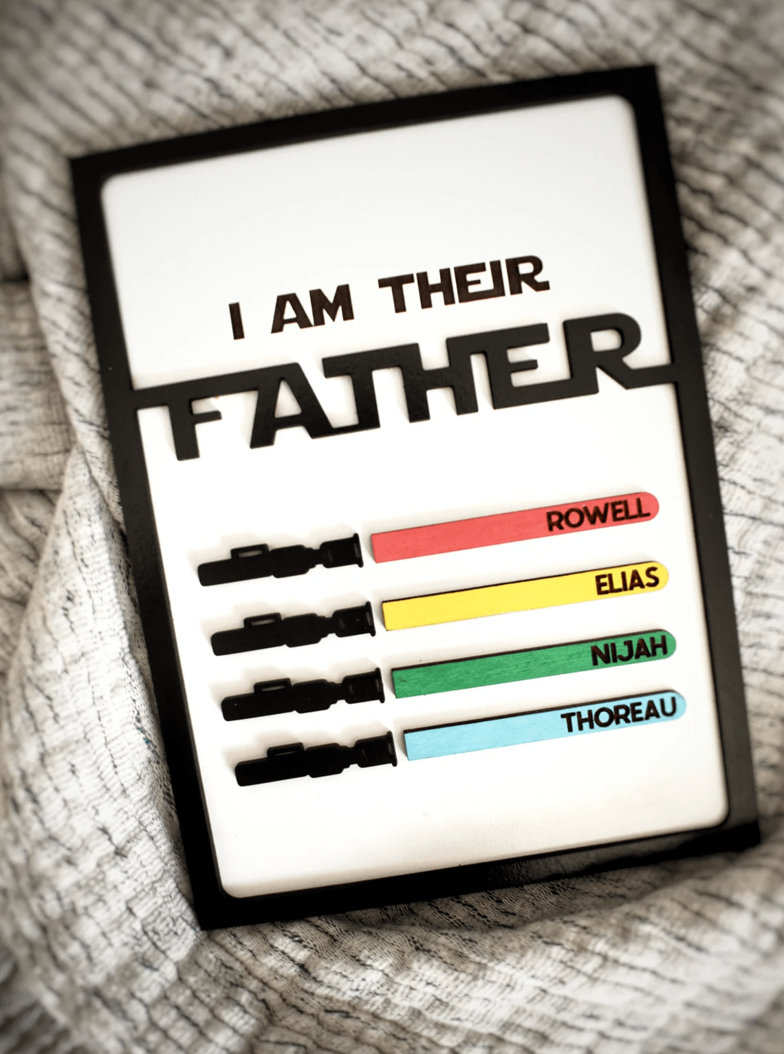 I Am TheirFather, Engraved Fathers Day Sign, Fathers Day Gift, Personalized Gift for Dad