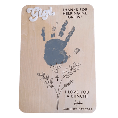 Funny Custom Wooden Plaque Sign For Best Mom, Handprint Sign Wooden Handprint Sign,Handprint Sign, Mother's Day Gift