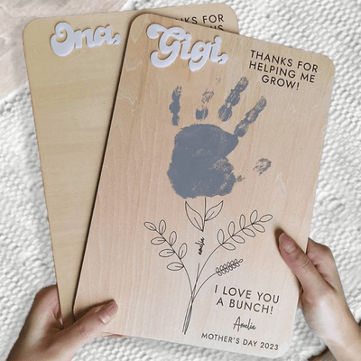 Funny Custom Wooden Plaque Sign For Best Mom, Handprint Sign Wooden Handprint Sign,Handprint Sign, Mother's Day Gift