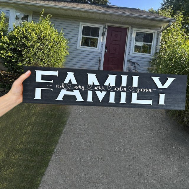 Personalized Mom Dad Family Wood Sign Family Plaque With Name Engraving For Christmas's Day