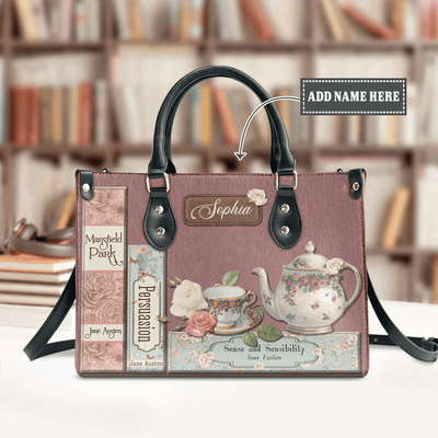 Personalized Handbags in Jane Austen Style, The Perfect Leather Bag Gift for Women, Libro Handbags