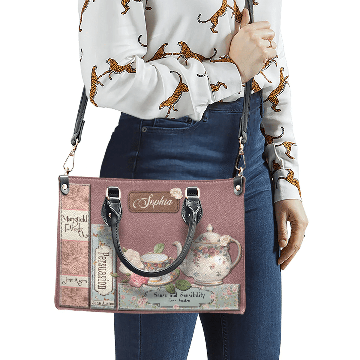 Personalized Handbags in Jane Austen Style, The Perfect Leather Bag Gift for Women, Libro Handbags