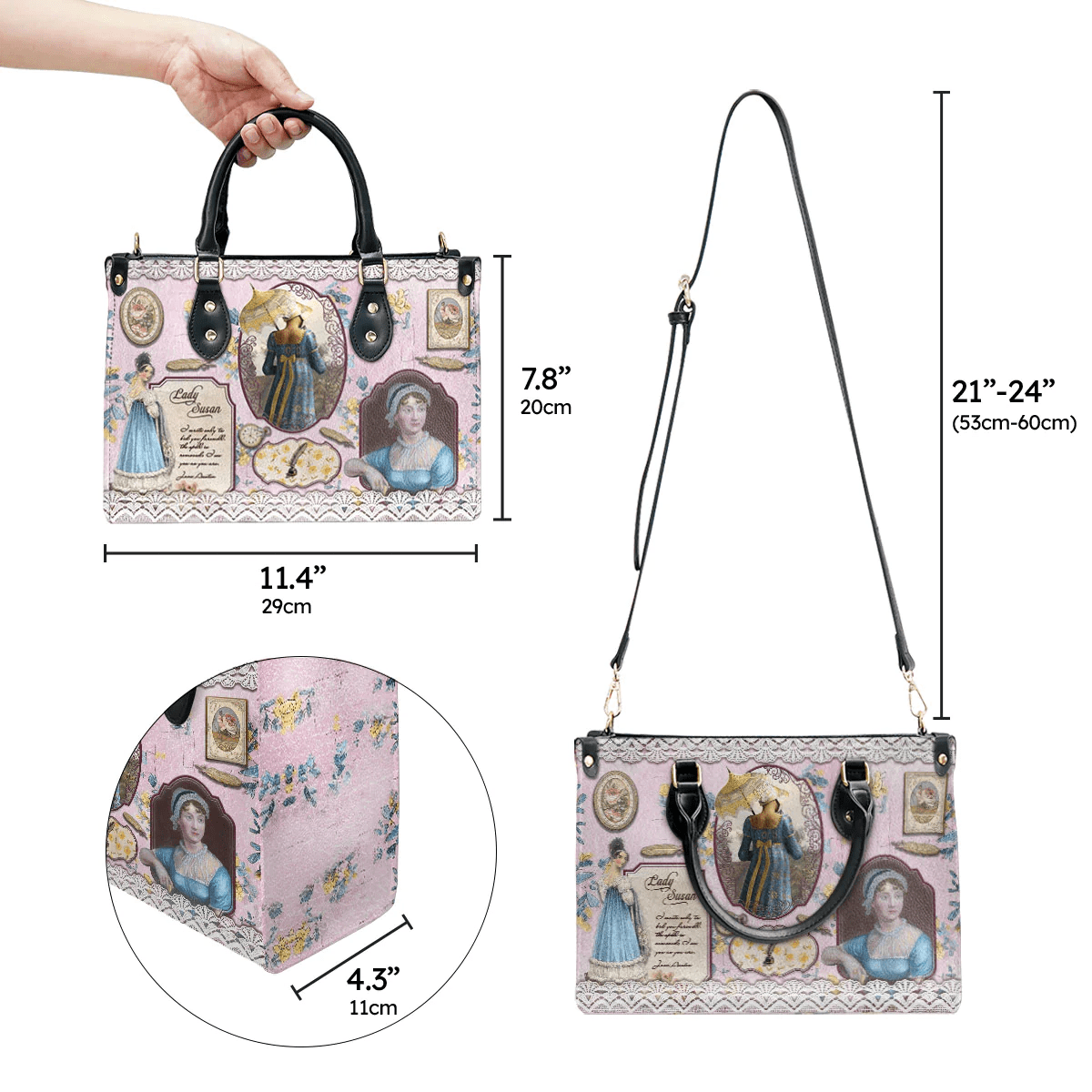 Exquisite Custom Handbags: Embrace Jane Austen's Legacy with Lady Susan Inspired Designs, Best Gift for Girl