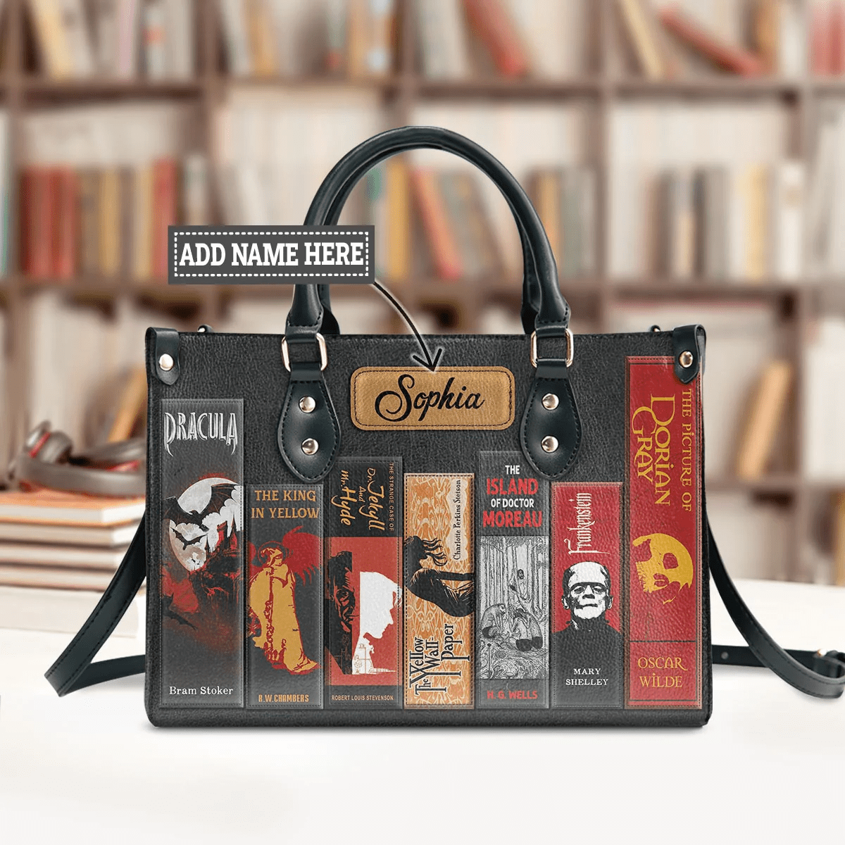 Custom Libro Handbags, Horror-inspired Libro Handbag, Leather Handbag for Women
