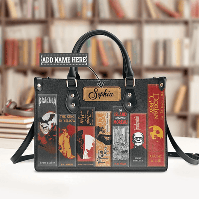 Custom Libro Handbags, Horror-inspired Libro Handbag, Leather Handbag for Women