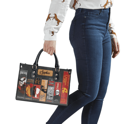 Custom Libro Handbags, Horror-inspired Libro Handbag, Leather Handbag for Women