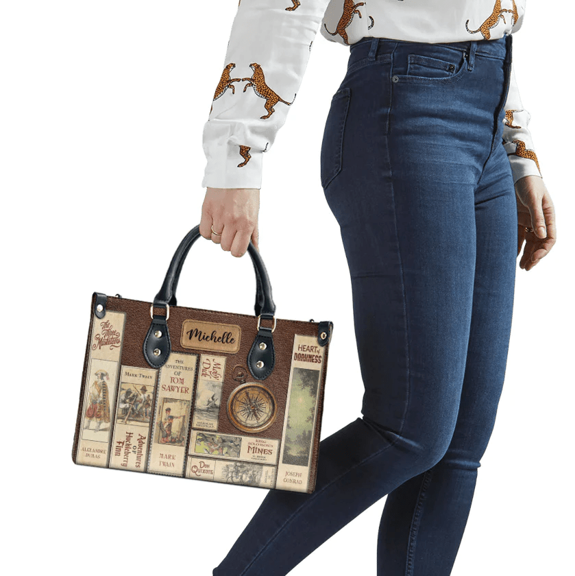 Personalized Handbags for Adventure Books Lovers,Custom Libro Handbags,The Perfect Leather Bag Gift for Book Lovers
