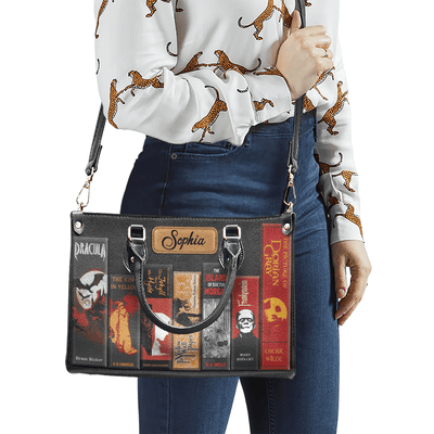 Custom Libro Handbags, Horror-inspired Libro Handbag, Leather Handbag for Women