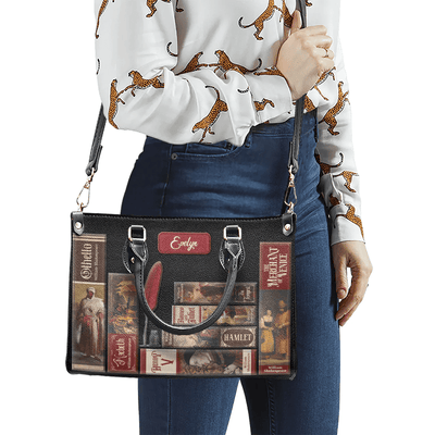 Custom Libro Handbags, Unique Shakespearean Customization, Personalized Gifts for the Ultimate Shakespeare Lover, Leather Handbags