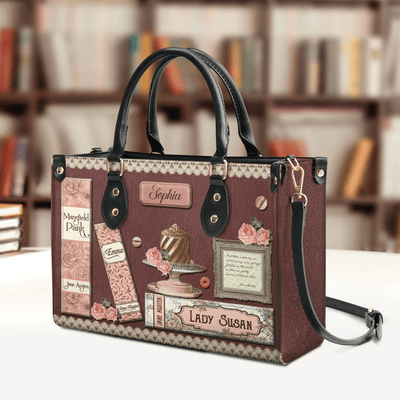 Custom Libro Handbags, Leather Bag Gift for Women, Jane Austen Lovers, Lady Susan