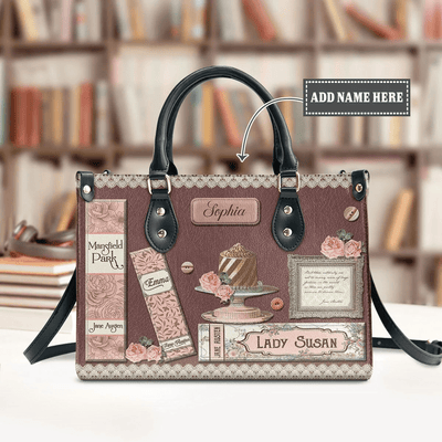 Custom Libro Handbags, Leather Bag Gift for Women, Jane Austen Lovers, Lady Susan