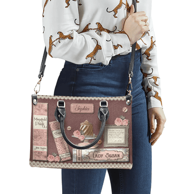 Custom Libro Handbags, Leather Bag Gift for Women, Jane Austen Lovers, Lady Susan