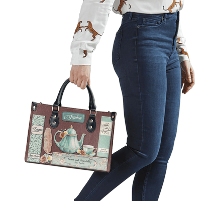 Personalized Handbags for Women , Jane Austen style, Libro Handbags Personalization, Leather Bag Gift