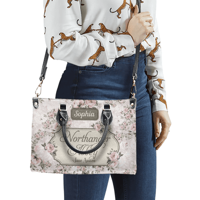 Personalized Handbags in Jane Austen Style, Leather Bag Gift for Women, Libro Handbags Customization