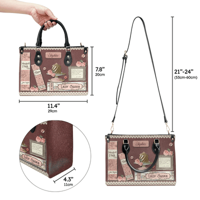 Custom Libro Handbags, Leather Bag Gift for Women, Jane Austen Lovers, Lady Susan