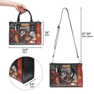 Custom Libro Handbags, Horror-inspired Libro Handbag for Women, Leather Handbafs
