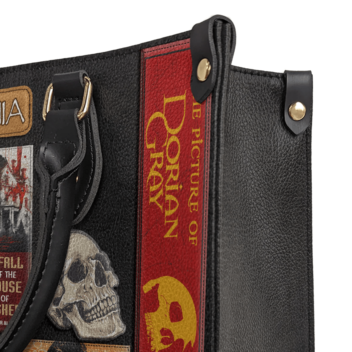 Custom Libro Handbags, Horror-inspired Libro Handbag for Women, Leather Handbafs
