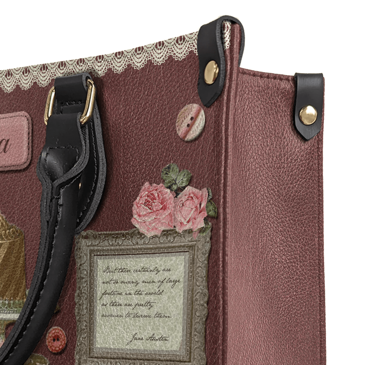 Custom Libro Handbags, Leather Bag Gift for Women, Jane Austen Lovers, Lady Susan