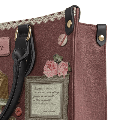 Custom Libro Handbags, Leather Bag Gift for Women, Jane Austen Lovers, Lady Susan