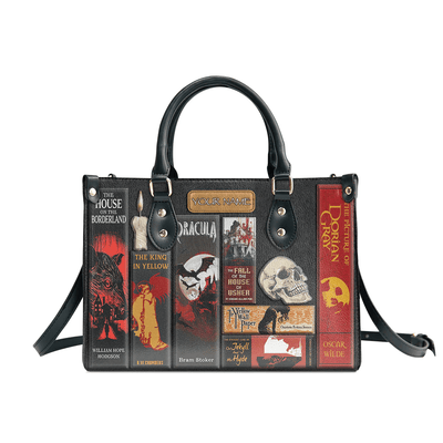 Custom Libro Handbags, Horror-inspired Libro Handbag for Women, Leather Handbafs