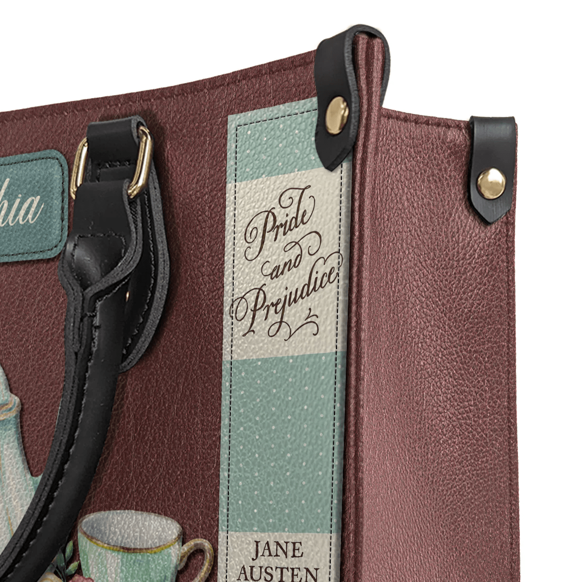Personalized Handbags for Women , Jane Austen style, Libro Handbags Personalization, Leather Bag Gift