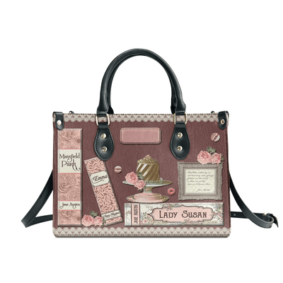 Custom Libro Handbags, Leather Bag Gift for Women, Jane Austen Lovers, Lady Susan