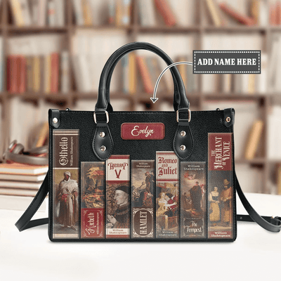 Custom Libro Handbags, Unique Shakespearean Customization, Personalized Gifts for the Ultimate Shakespeare Lover