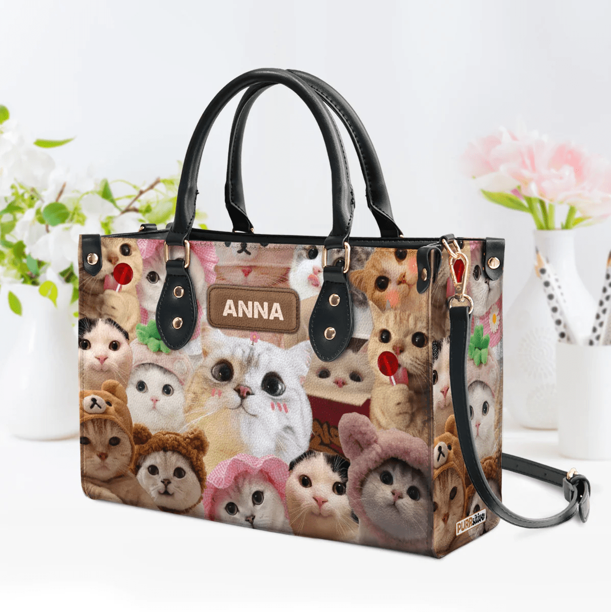 Custom Libro Handbag, Pesonalized your cat on Libro Bag, Leather Handbag for Women