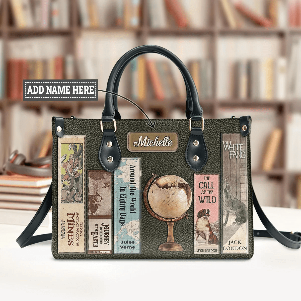 Personalized Handbags for Adventure Books Lovers, Custom Libro Handbags, The Leather Bag For Women