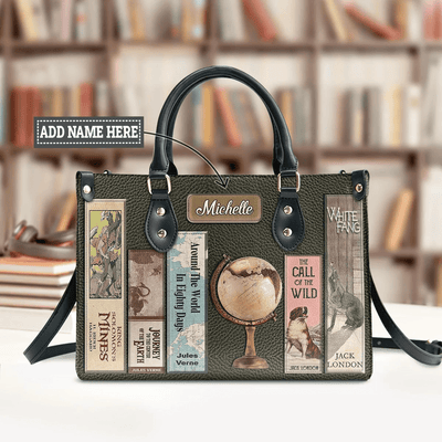 Personalized Handbags for Adventure Books Lovers, Custom Libro Handbags, The Leather Bag For Women