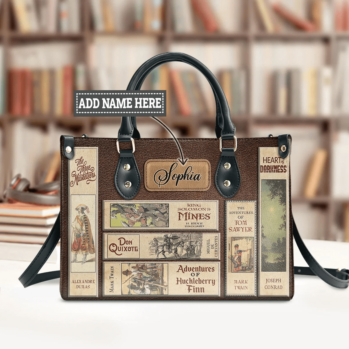 Personalized Handbags for Adventure Books Lovers, Libro Handbags, The Perfect Leather Bag Gift